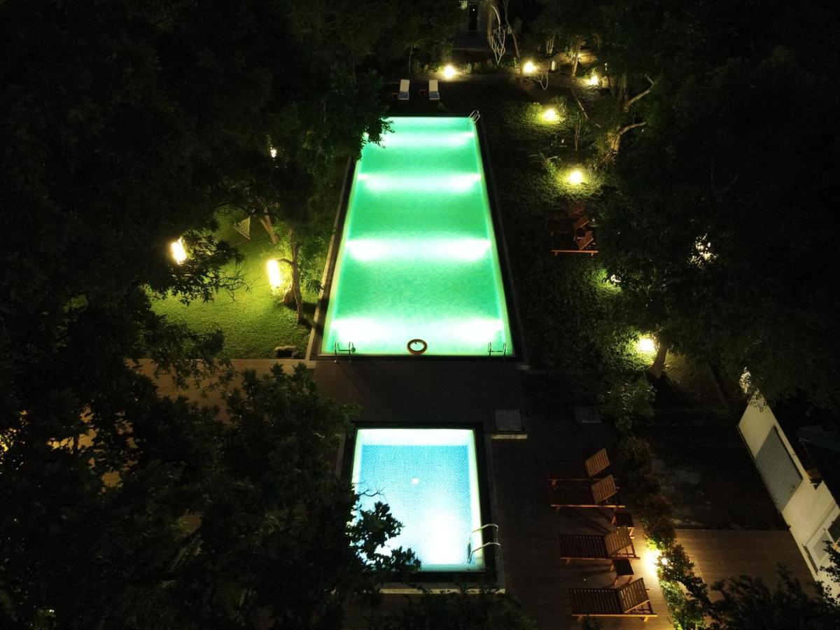 Nivadoo Resort Sigiriya Buitenkant foto The swimming pool at night